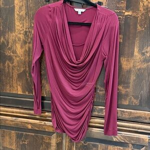 CAbi Burgundy Drape Blouse